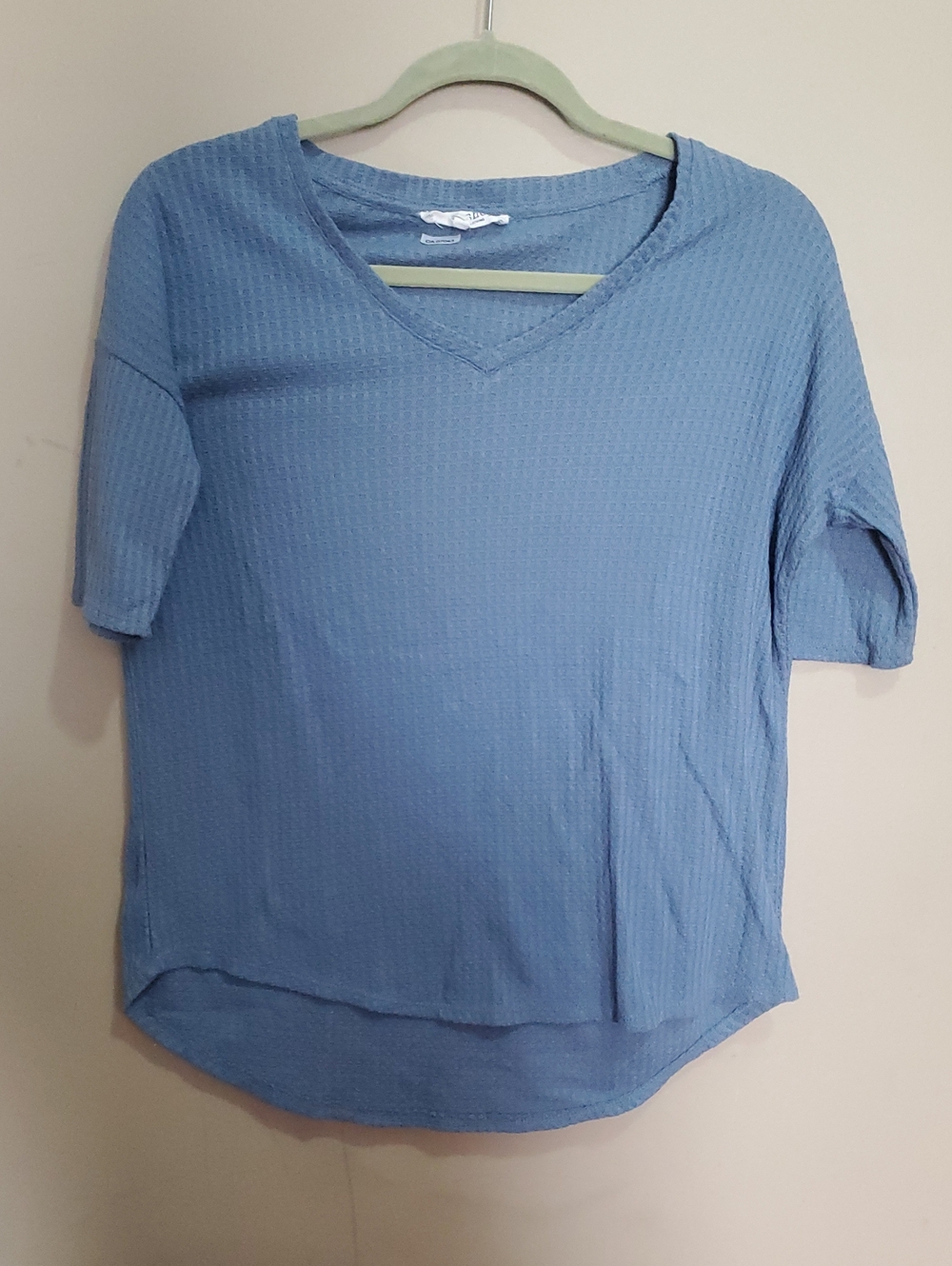 Workshop Republic Clothing Light Blue V-Neck Short Sleeve Top Size Small
